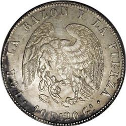 Chile Republic 8 Reales 1839-IJ, KM96.1, XF-AU,