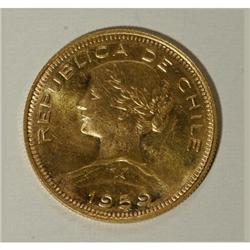 Chile Republic gold 100 Pesos 1959, KM175,