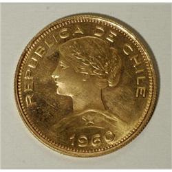 Chile Republic gold 100 Pesos 1960, KM175,