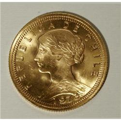Chile Republic gold 100 Pesos 1973, KM175,