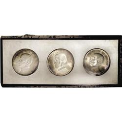 China Republic Three Coin Dollar Set, a very