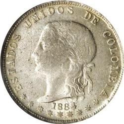 Colombia Estados Unidos 5 Decimos 1884/3