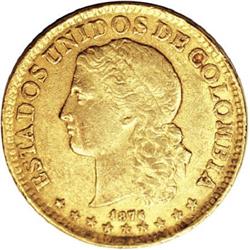 Colombia Estados Unidos gold 10 Pesos 1876/5