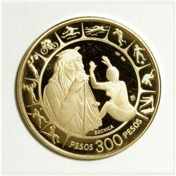 Colombia Republic gold 300 Pesos 1971, KM250,
