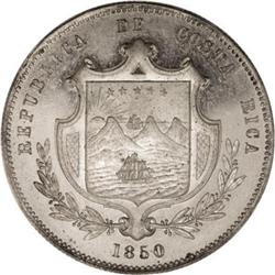 Costa Rica Republic Pattern Onza 1850-JB,