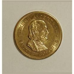 Costa Rica Republic gold 20 Colones 1899, KM141,