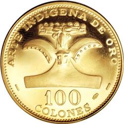 Costa Rica Republic gold 100 Colones 1970,