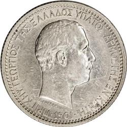 Crete Prince George 2 Drachmai 1901, KM8,