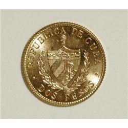 Cuba Republic gold 2 Pesos 1916, KM17, choice