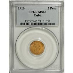 Cuba Republic gold 2 Pesos 1916, KM17, MS63