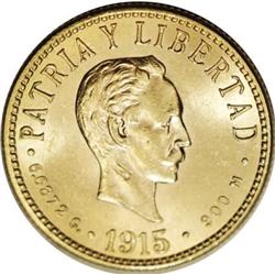 Cuba Republic gold 4 Pesos 1915, KM18, fully