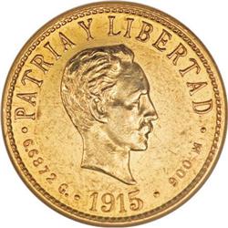 Cuba Republic gold 4 Pesos 1915, KM18, Proof 58