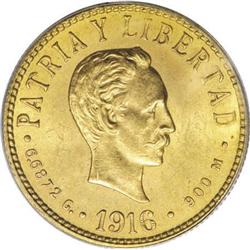 Cuba Republic gold 4 Pesos 1916, KM18, MS63