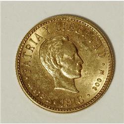Cuba Republic gold 4 Pesos 1916 - Trio, KM18,