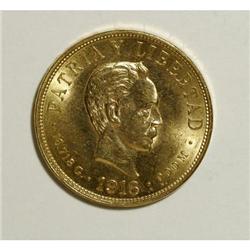Cuba Republic gold 10 Pesos 1916, KM20, choice