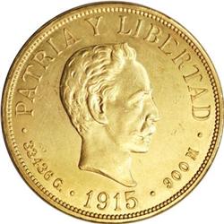 Cuba Republic gold 20 Pesos 1915, KM21, lustrous