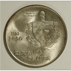 Cuba Republic ABC Peso 1939, KM22, fully