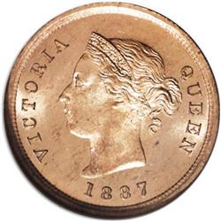 Cyprus Victoria 1/4 Piastre 1887, KM1, MS65 RED