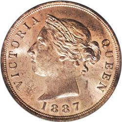 Cyprus Victoria Piastre 1887, KM3, MS64 RED NGC,