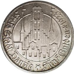 Danzig Free City 5 Gulden 1923, KM147, nice