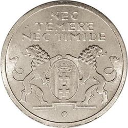Danzig Free City 5 Gulden 1935, KM158, choice
