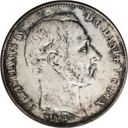Denmark Christian IX 2 Rigsdaler 1864-RH,