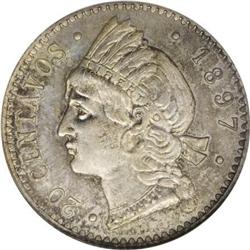 Dominican Rep. Republic Specimen 20 Centavos
