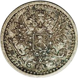 Finland Russian Duchy Alexander II 25 Pennia