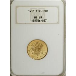 Finland: Russian Duchy gold 20 Markkaa 1913-S, K