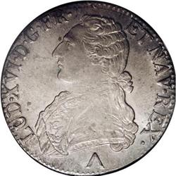 France Louis XVI Ecu 1783W, KM564.16, AU58 NGC,