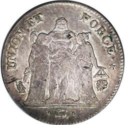 France Republic 5 Francs An 6-L, KM639.6,