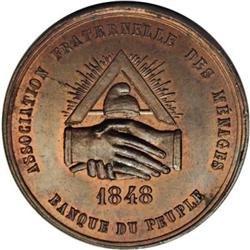 France Republic Copper 5 Francs 1848, VG-3210,