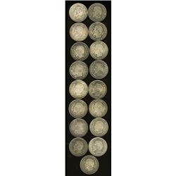 France Napoleon III Silver 20 Centimes Lot,