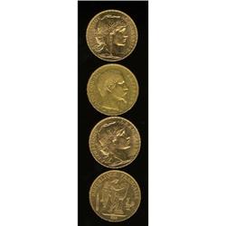 France Quartet of gold 20 Francs, KM781.1 1860A