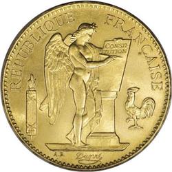 France Republic gold 100 Francs 1881A, KM832,