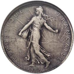 France Republic Silver Pattern Franc 1898,