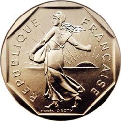 France Republic gold Piefort 2 Francs 1981,