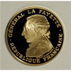 France Republic gold 100 Francs 1987 LaFayette,