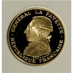 France Republic gold 100 Francs 1987 LaFayette,