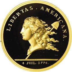 France Libertas Americana gold restrike medal,