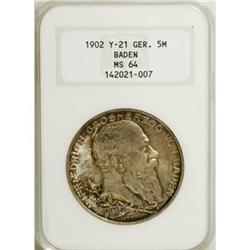 German States-Baden: Baden. Friedrich 5 Mark 190