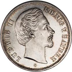 Germany Bavaria. Ludwig II 5 Mark 1874D, KM502,