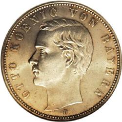 Germany Bavaria. Otto 5 Mark 1906D, KM512, MS63