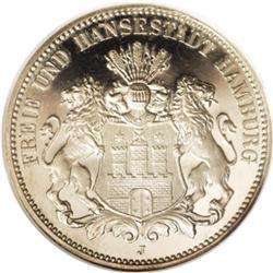 German States-Hamburg: Hamburg. 3 Mark 1914J, KM