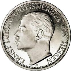 Germany Hesse-Darmstadt. Ernst Ludwig 3 Mark