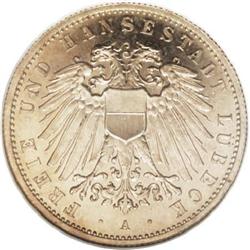 German States-Lubeck: Lubeck. 2 Mark 1912A, KM21