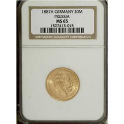 Germany Prussia. Wilhelm I gold 20 Marks 1887A,
