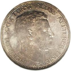 Reuss-Obergreiz. Heinrich XXIV 3 Mark 1909A,