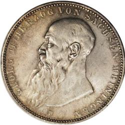 Germany Saxe-Meiningen. Georg II 5 Mark 1908D,