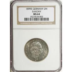 Germany Saxony. Albert 2 Mark 1899E, KM1245,